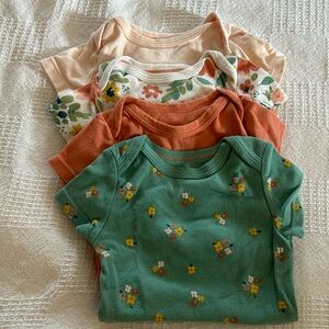 Baby Girls' 4pk Short Sleeve Bodysuit - Cloud Island Floral